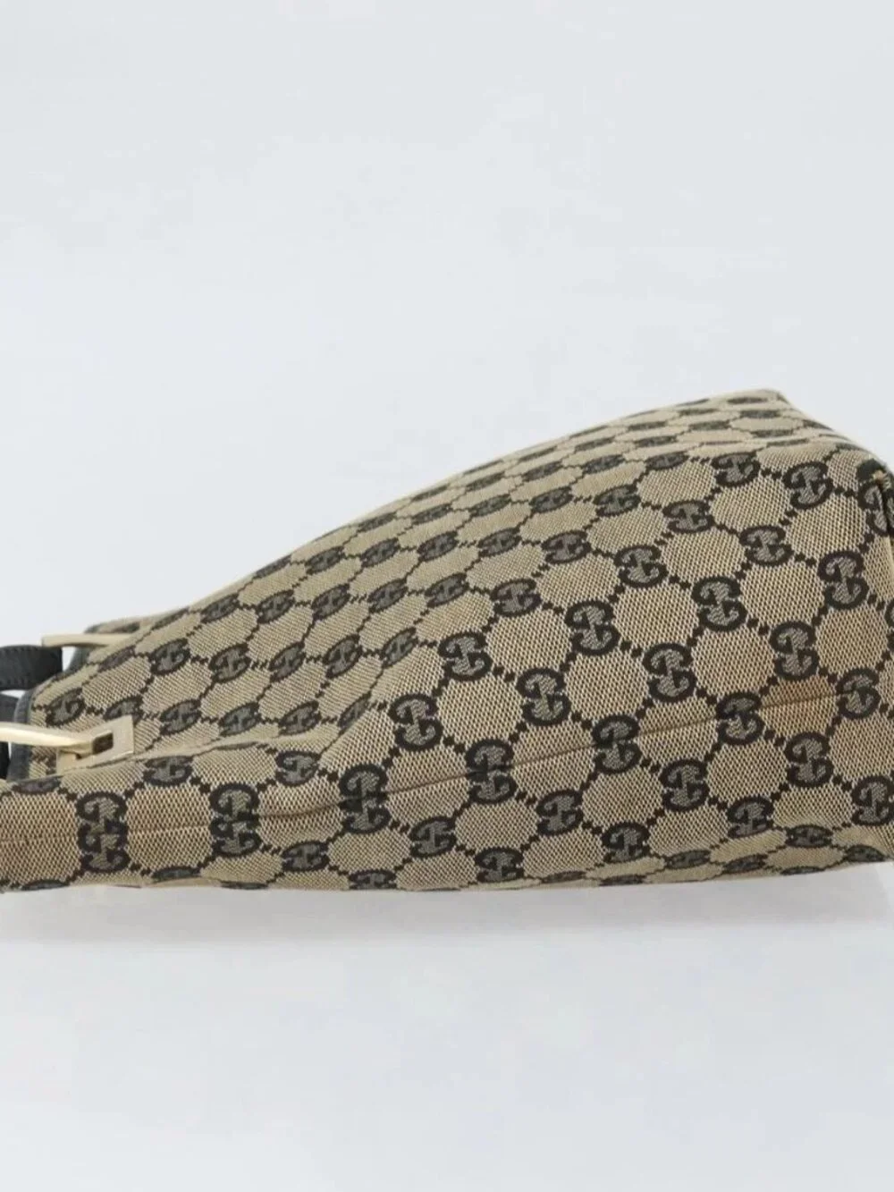 GUCCI GG Canvas Tote Bag Gold Navy 002 1099 2404 Auth ep13085